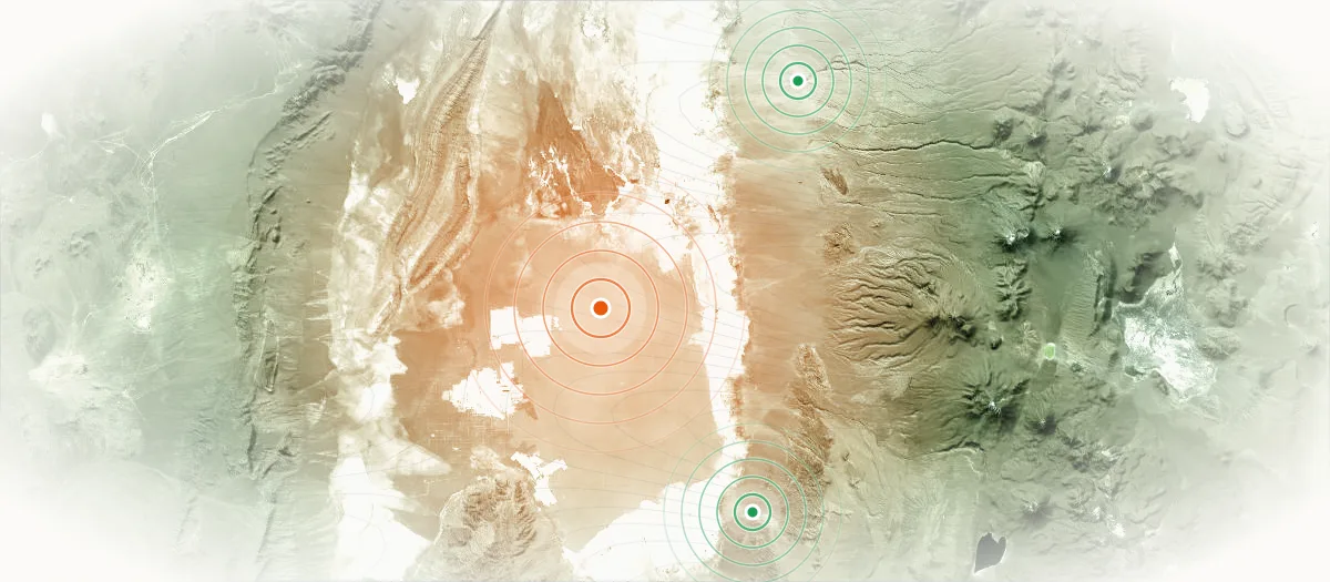 Mapa ilustrado de Salar de Atacama: relieve, riesgo y puntos de interés